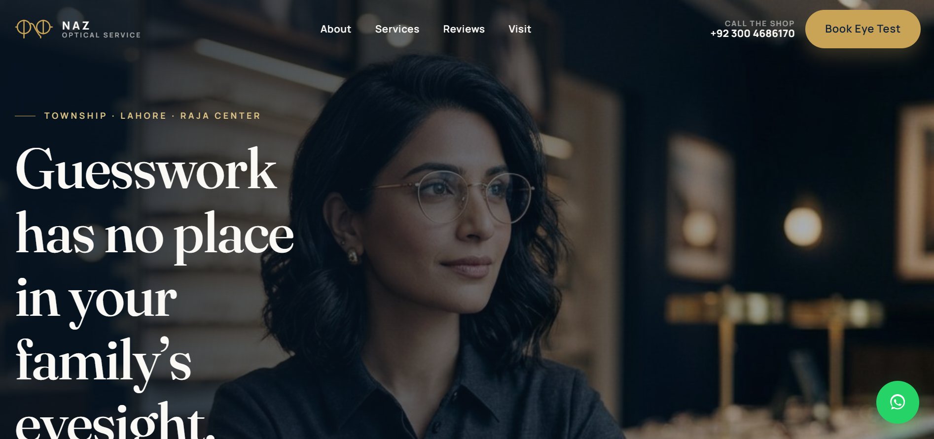 Naz Optical Service — Optical Shop — Eye Test Booking | project by AH Systems